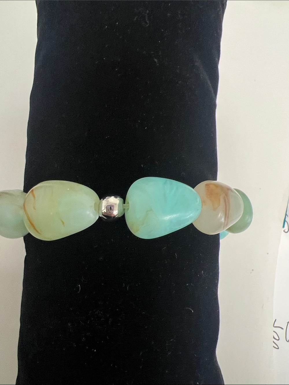 Seafoam Green Nugget Stretch Bracelet